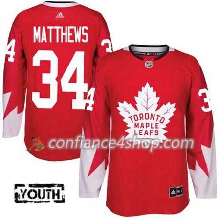 Adidas Maillot de Hockey Toronto Maple Leafs Auston Matthews 34 2017-2018 Rouge Alternate Authentic - Enfant